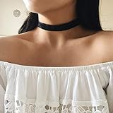 TseenYi Gargantilla de cuero vegano gótico collar de terciopelo negro ajustable tatuaje collar joyería para mujeres y niñas
