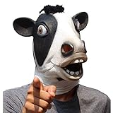 CreepyParty Máscara de Cabeza Animal de Látex de Fiesta de Halloween de Novedad Cabeza Vaca Máscara de Carnaval