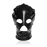 Máscara unisex de piel de patente negra de Halloween