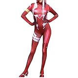 EDMKO Darling in The FRANXX Zero Two Cosplay Siamese Tights Anime 3D Impreso Jumpsuit Body Traje Mono Halloween Christmas Zentai Uniforme Catsuit Body,L