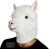 CreepyParty Fiesta de Disfraces de Halloween Máscara de Látex Cabeza de Animal Alpaca Llama Máscara de Carnaval