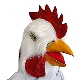 TOYANDONA Máscara de Pollo Lubber Gallo Látex Cabeza de Animal Máscara Gallo Cosplay Accesorios para Fiesta de Disfraces Novedad