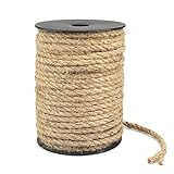 Cuerda de Yute Gruesa para jardín, 45 m, 4 mm, Color marrón, Cuerda de cáñamo para Manualidades, Embalaje, decoración, jardinería