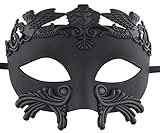 KEFAN Mascarada Romana Antigua Griega Máscara Veneciana de los Hombres Mardi Gras Máscara de la Bola de la Boda (Negro)