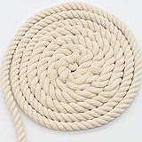 AILINDA Cuerda suave trenzada de 100 % algodón, cuerda gruesa para macramé, tejido de punto, plantas de pared, manualidades y manualidades, 10 metros